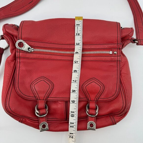 Marc by Marc Jacobs Red Pebbled Leather Crossbody Shoulder Bag Satchel Purse - Picture 4 of 7